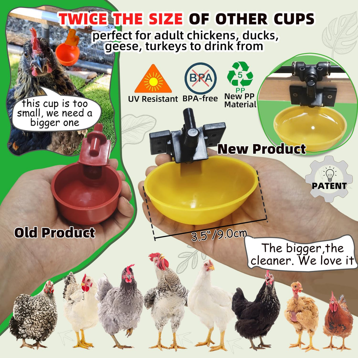 Automatic Chicken Water System Set with Water Cup G409684
