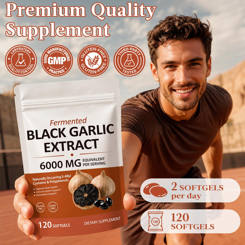 Black Garlic Extract 6000mg Vegetarian 120 Softgels S71309