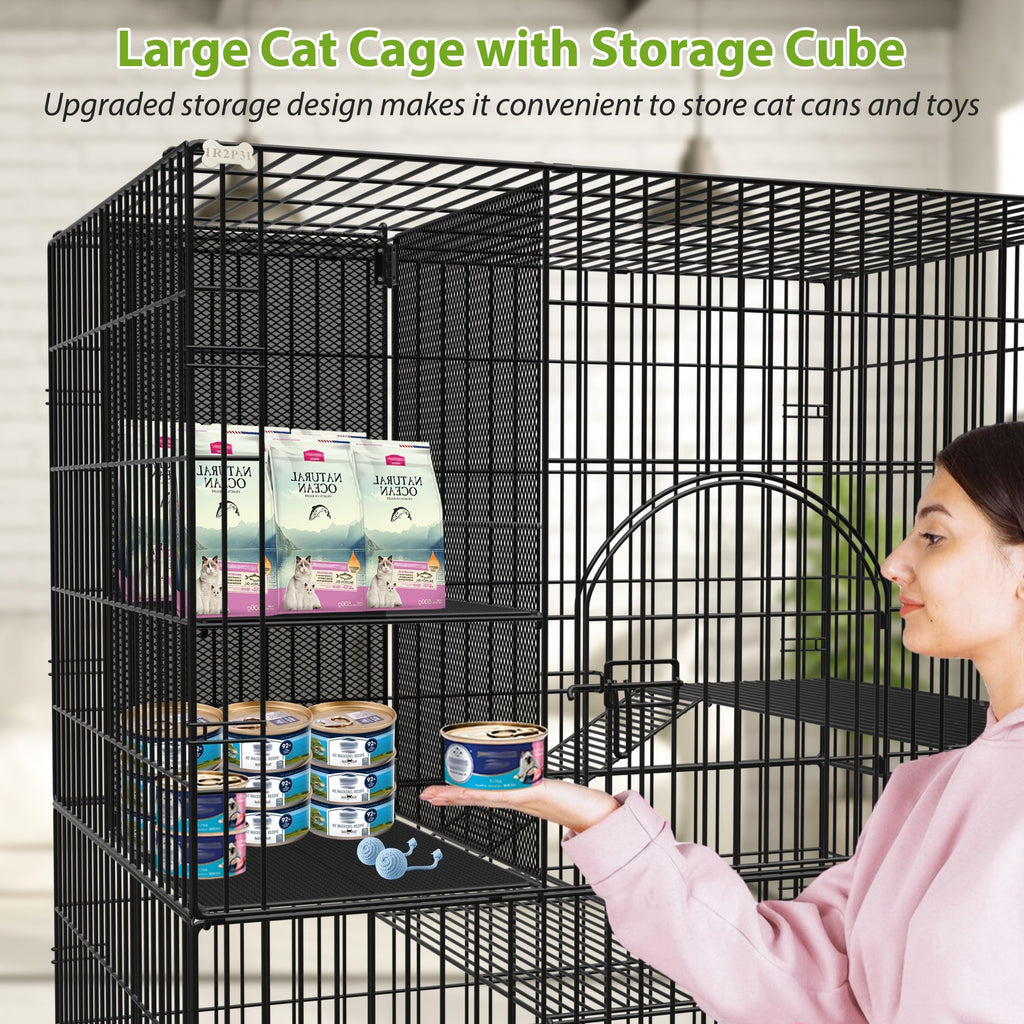 Extra Large Cat Cage Indoor Enclosure with Storage Cube R834