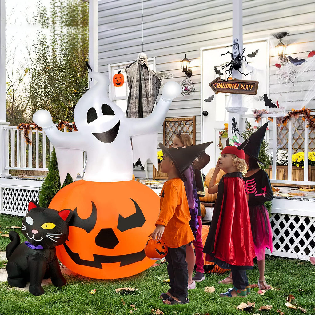 5 FT Halloween Inflatables Outdoor Ghost Pumpkin Black Cat Decor M923