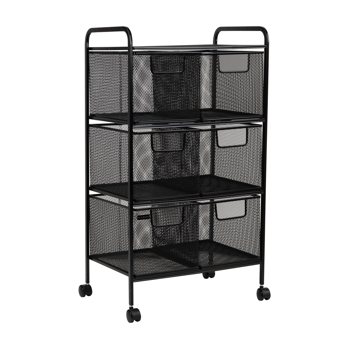 Black Rolling Cart with Drawers V9151