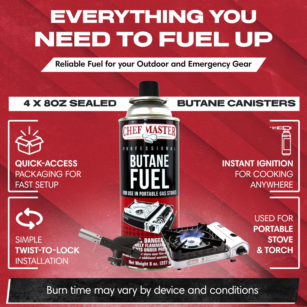Butane Fuel Canister 8 oz 4-Pack P5524
