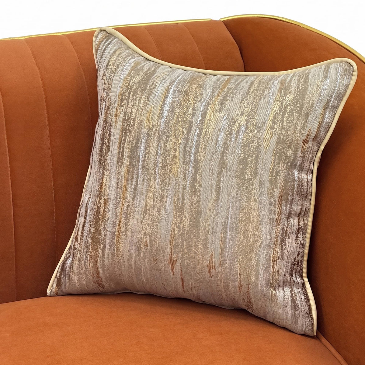 Orange Velvet 3 Seater Sofa U520816