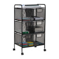 Black Rolling Cart with Drawers V9151