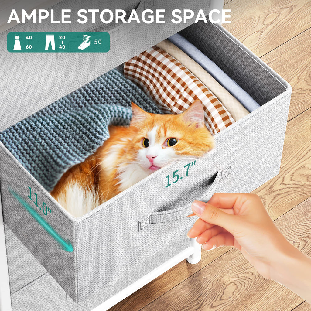 4 Drawer Fabric Storage Dresser Y746532