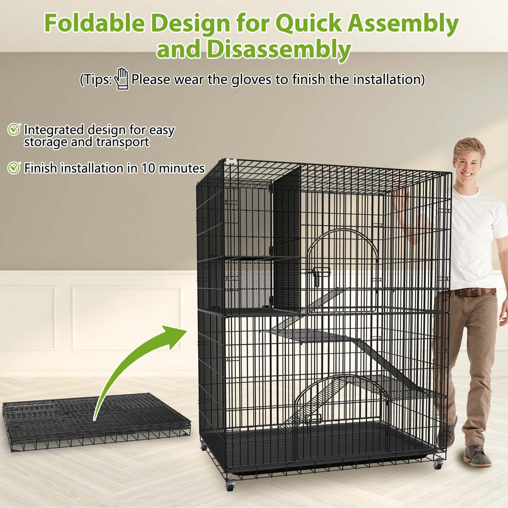Extra Large Cat Cage Indoor Enclosure with Storage Cube R834