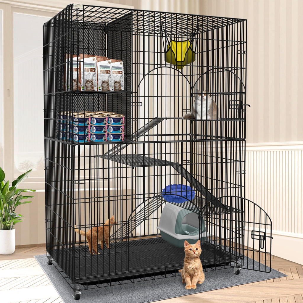 Extra Large Cat Cage Indoor Enclosure with Storage Cube R834