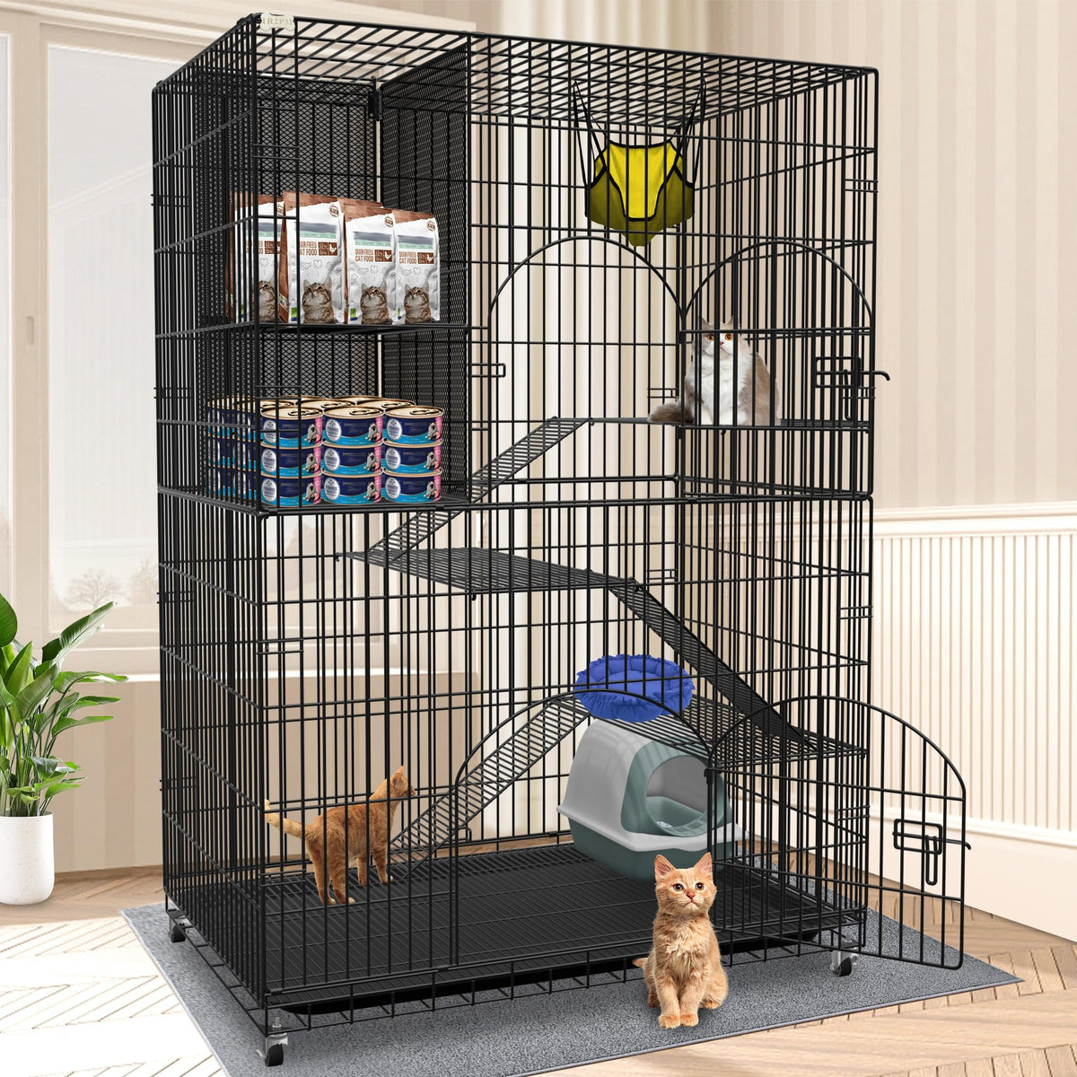 Extra Large Cat Cage Indoor Enclosure with Storage Cube R834