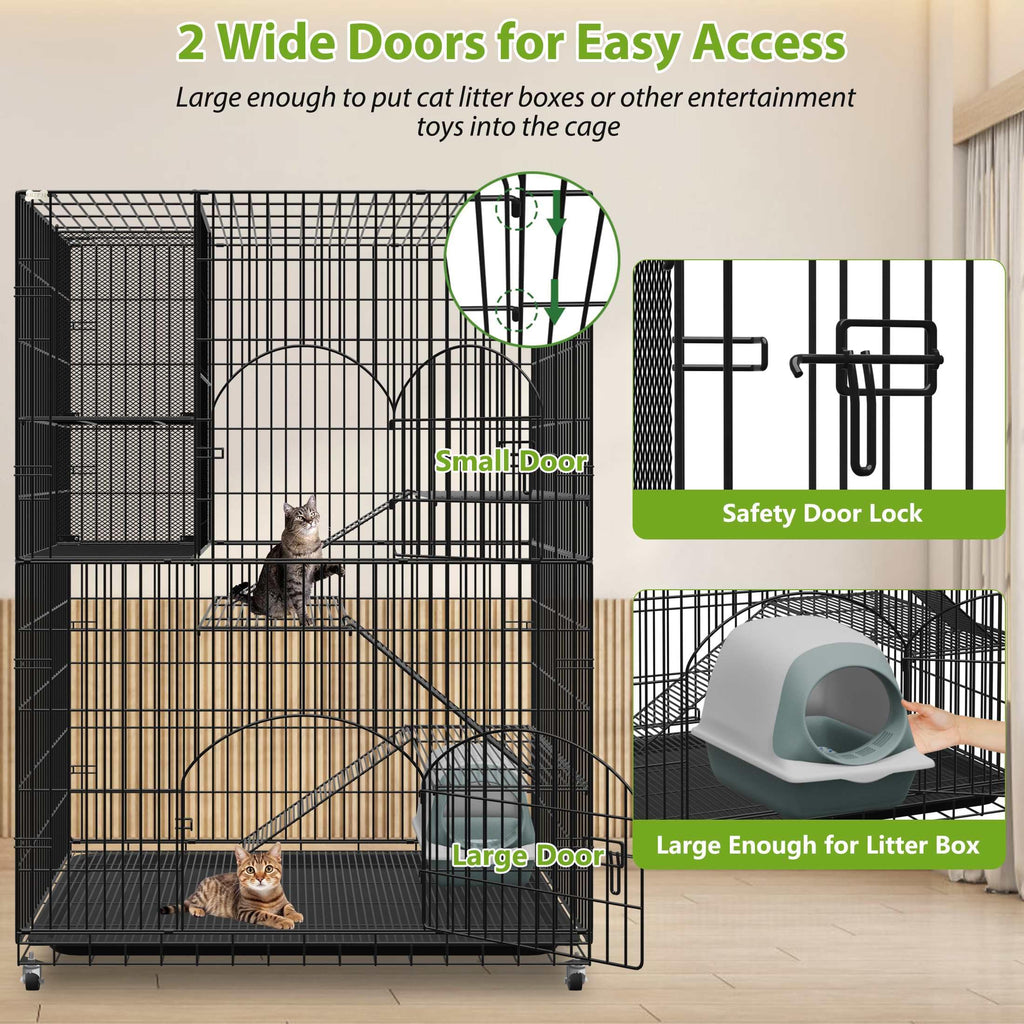 Extra Large Cat Cage Indoor Enclosure with Storage Cube R834