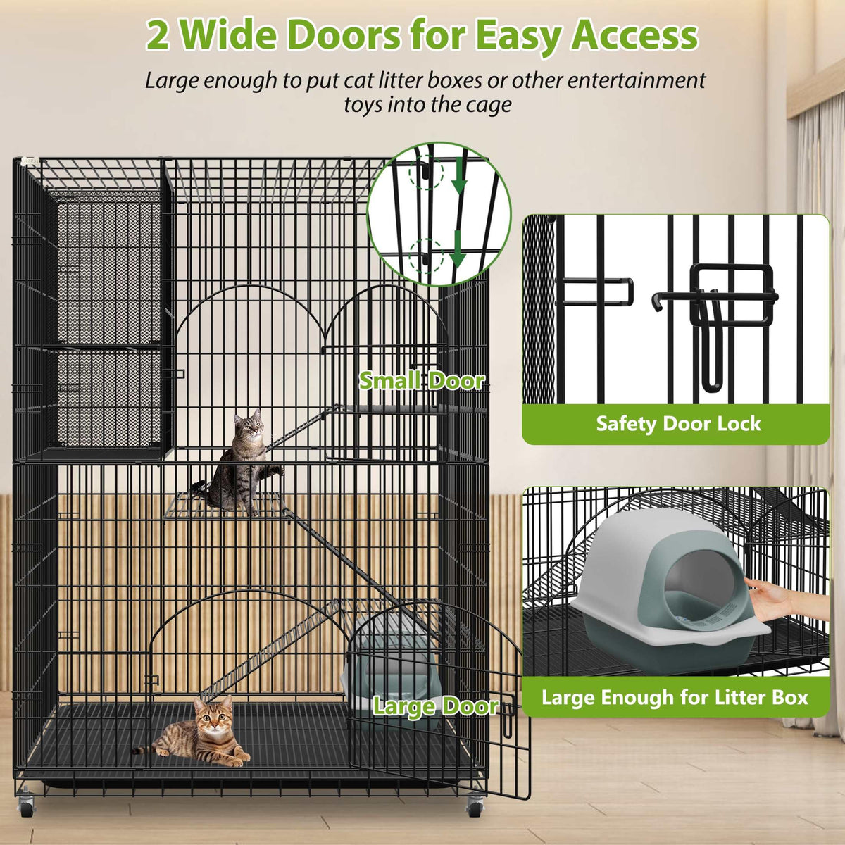 Extra Large Cat Cage Indoor Enclosure with Storage Cube R834